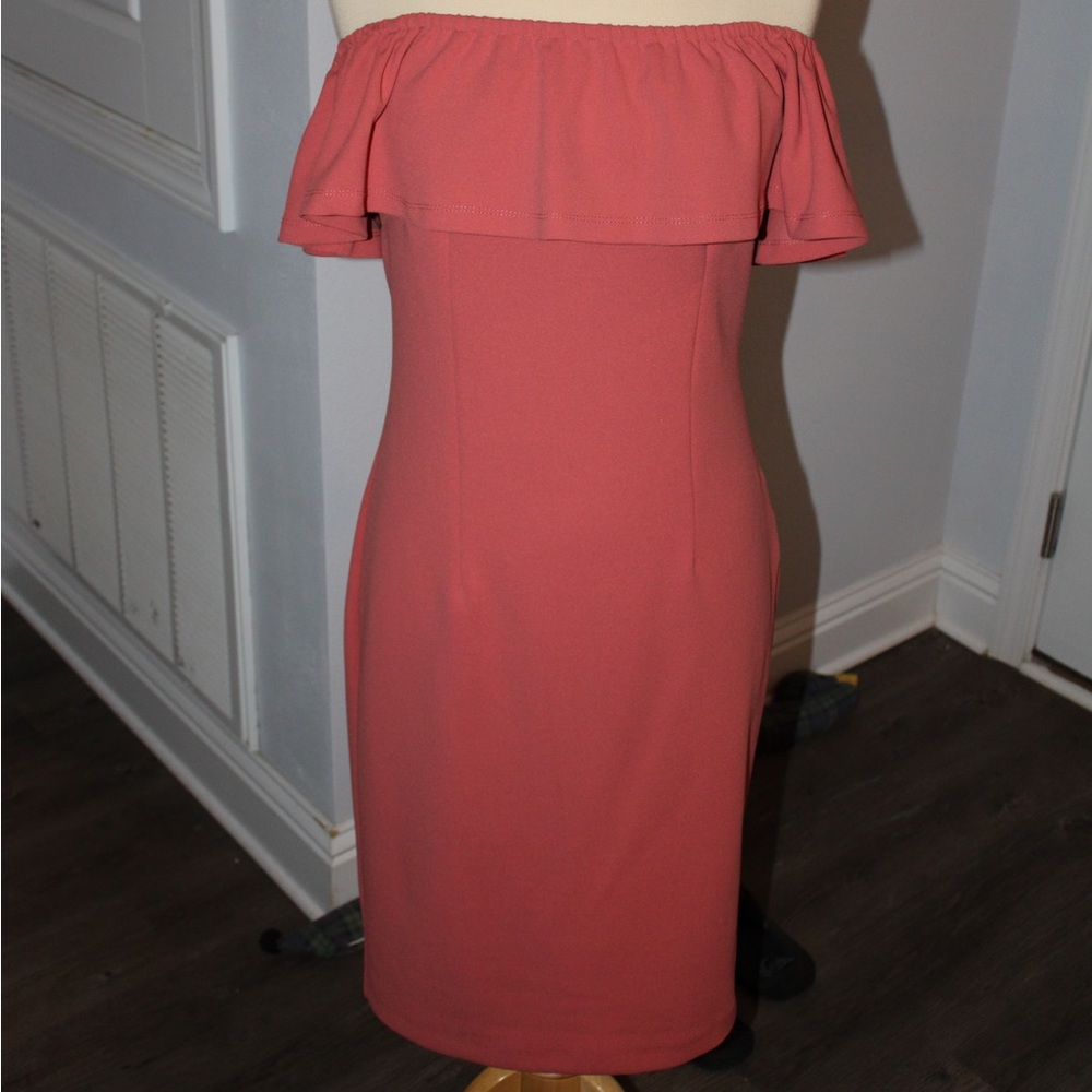1. State size 6 coral-mauve midi dress